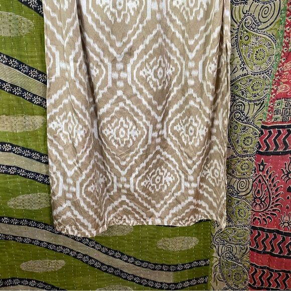 Andree DeLair x Anthropolgie Cream/ Tan Silk-Blend Sleeveless Maxi Dress Size 6 - Picture 5 of 16